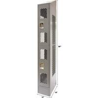 Casiers ventil&eacute;s, 2 niveaux, 12" x 18" x 88", Acier, Gris, D&eacute;mont&eacute;, Perfor&eacute; Northern Industrial Supply Inc.