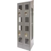 Casiers ventil&eacute;s, 2 niveaux, Bloc de 2, 24" x 18" x 88", Acier, Gris, D&eacute;mont&eacute;, Perfor&eacute; Northern Industrial Supply Inc.