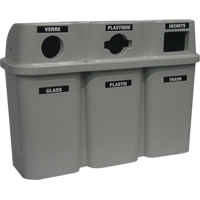 Contenants de recyclage Bullseye, Bord de rue, Plastique, 3 x 22 gal. US Northern Industrial Supply Inc.