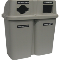 Contenants de recyclage Bullseye, Bord de rue, Plastique, 2 x 22 gal. US Northern Industrial Supply Inc.
