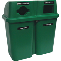 Contenants de recyclage Bullseye, Bord de rue, Plastique, 2 x 22 gal. US Northern Industrial Supply Inc.