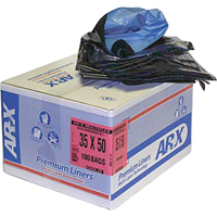 Premium Liners, 2X Strong, 26" W x 36" L, Black, 64.35 L (17 Gal.) Capacity Northern Industrial Supply Inc.