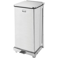 Corbeille &agrave; p&eacute;dale carr&eacute;e avec doublure Defenders, Acier inoxydable, Capacit&eacute; 6,5 gal. US Northern Industrial Supply Inc.