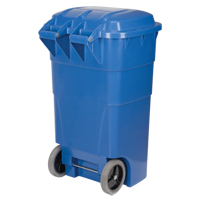 Bac de recyclage roulant, Bord de rue, Poly&eacute;thyl&egrave;ne, 65 gal. US Northern Industrial Supply Inc.