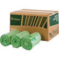 Certified Compostable Bags, Regular, 17" L x 17" W, Green, 10 L (3 Gal.) Capacity Northern Industrial Supply Inc.