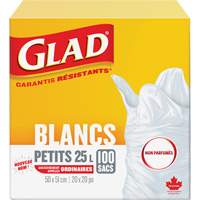 Petits sacs &agrave; ordures 25 L sans parfum, R&eacute;gulier, 20" la x 20" lo, Blanc Northern Industrial Supply Inc.