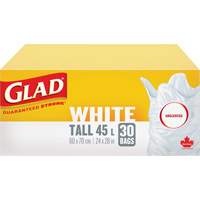 Sacs &agrave; ordures hauts 45 L sans parfum, R&eacute;gulier, 24" la x 28" lo, Blanc Northern Industrial Supply Inc.