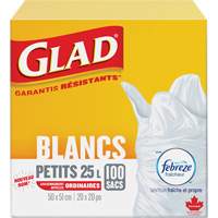 Petits sacs &agrave; ordures 25 L avec Febreze, R&eacute;gulier, 20" la x 20" lo, Blanc Northern Industrial Supply Inc.