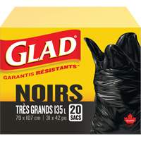 Sacs &agrave; ordures 135 L, R&eacute;gulier, 31" la x 42" lo, Noir Northern Industrial Supply Inc.