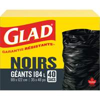Sacs &agrave; ordures 184 L, R&eacute;gulier, 35" la x 48" lo, Noir Northern Industrial Supply Inc.