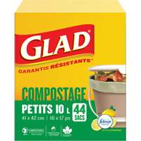 Petits sacs de compostage, R&eacute;gulier, 17" lo x 16" la, Brun, Capacit&eacute; de 10 L (3 gal.) Northern Industrial Supply Inc.