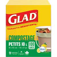 Petits sacs de compostage, R&eacute;gulier, 17" lo x 16" la, Brun, Capacit&eacute; de 10 L (3 gal.) Northern Industrial Supply Inc.