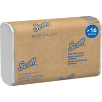 Scott&reg; 100% Recycled Fiber Multifold Paper Towels, 1 Ply, 9-2/5" L x 9-1/5" W, 250 /Pack Northern Industrial Supply Inc.