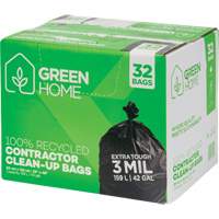 Green Home Garbage Bags, Strong, 33" W x 48" L, 3 mils, Black, 159 L (42 Gal.) Capacity Northern Industrial Supply Inc.