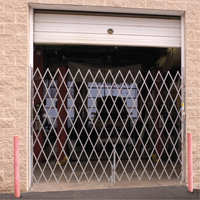 Galvanized Folding Security Gates, Fixed Single Folding, 9' L x 6' 6" H Expanded Northern Industrial Supply Inc.