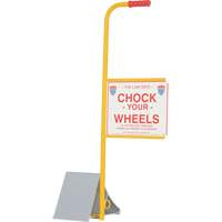Wheel Chock with Handle & Sign, 7" W x 11-7/8" D x 7-11/16" H Northern Industrial Supply Inc.