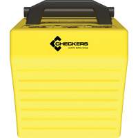 Cale de roue ultra-robuste pour l'exploitation mini&egrave;re Checkers Safety, PEHD, Jaune, 14-1/2" la x 17-1/2" p x 16" h Northern Industrial Supply Inc.
