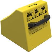 Cale de roue ultra-robuste pour l'exploitation mini&egrave;re Checkers Safety sans support, PEHD, Jaune, 14-1/2" la x 17-1/2" p x 16" h Northern Industrial Supply Inc.