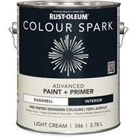 Peinture int&eacute;rieure pr&eacute;teint&eacute;e + appr&ecirc;t mural Colour Spark, Coton blanc, Semi-brillant, 3,78 L, Gallon Northern Industrial Supply Inc.