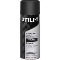 UTILI-T General Purpose Enamel Spray Paint, Black, Flat, 10 oz./283 g, Aerosol Can Northern Industrial Supply Inc.