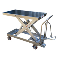 Table &eacute;l&eacute;vatrice &agrave; ciseaux hydraulique pneumatique, Acier inoxydable, 47-1/2" lo x 24" la, Cap. 2000 lb Northern Industrial Supply Inc.