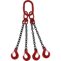 Chain Sling, Grade 80 Chain, Quadruple Legs, Oblong & Slip Hooks, 9/32" x 5' Northern Industrial Supply Inc.