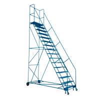 CSA-Certified Rolling Step Ladder with Locking Step, 16 Steps, 30" Step Width, 144" Platform Height, Steel Northern Industrial Supply Inc.