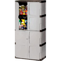 Heavy-Duty Cabinets, Plastic, 3 Shelves, 72" H x 36" W x 18" D, Mica and Charcoal Northern Industrial Supply Inc.