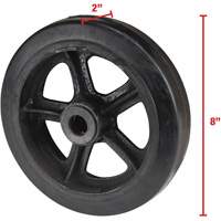 Mold-On Rubber Wheel, 8" (203 mm) Dia. x 2" (51 mm) W, 400 lbs. (181 kg.) Capacity Northern Industrial Supply Inc.