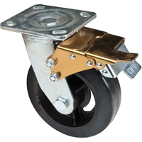 Roulette moul&eacute;, Pivotant avec frein, 6" (152,4 mm), Caoutchouc, 550 lb (249 kg) Northern Industrial Supply Inc.