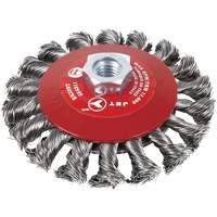 Knot Twisted Conical Bevel Brush, 6" Dia., 0.02" Fill, 5/8"-11 Arbor, Steel Northern Industrial Supply Inc.