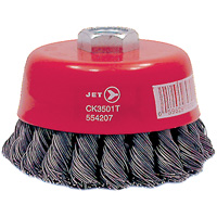 CK3501T High Performance Knot Twisted Cup Brush, 3-1/2" Dia., 0.02" Fill, 5/8"-11 Arbor, Steel Northern Industrial Supply Inc.