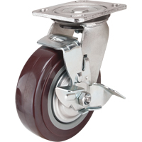 Roulette, Pivotant avec frein, 6" (152,4 mm), Polyur&eacute;thane, 850 lb (385 kg) Northern Industrial Supply Inc.