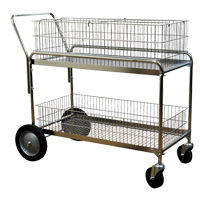 Wire Mesh Office Mail Cart, 250 lbs. Capacity, Chrome, 23-3/4" D x 43" L x 38-1/2" H, Chrome Plated Northern Industrial Supply Inc.
