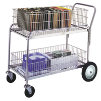 Wire Mesh Office Mail Cart, 250 lbs. Capacity, Chrome, 23-3/4" D x 43" L x 38-1/2" H, Chrome Plated Northern Industrial Supply Inc.
