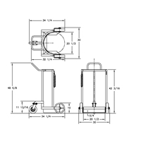 Grand chariot LCC pour bouteille de gaz liquide, Roues Polyur&eacute;thane, Base de 20" la x 20" p, 1000 lb Northern Industrial Supply Inc.