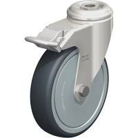Roulette en &eacute;lastom&egrave;re thermoplastique acier inoxydable, Pivotant avec frein, Diam&egrave;tre 5" (127 mm), Capacit&eacute; 265 lb (120 kg) Northern Industrial Supply Inc.