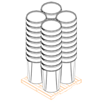 Baril emboîtable en poly&eacute;thyl&egrave;ne, 55 gal. US (45 gal. imp.), Dessus ouvert, Jaune Northern Industrial Supply Inc.