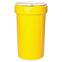 Baril emboîtable en poly&eacute;thyl&egrave;ne, 55 gal. US (45 gal. imp.), Dessus ouvert, Jaune Northern Industrial Supply Inc.