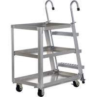 Chariot de pr&eacute;l&egrave;vement de stock, Aluminium, 21-7/8" la x 40" p, 3 tablettes, Capacit&eacute; 660 lb Northern Industrial Supply Inc.