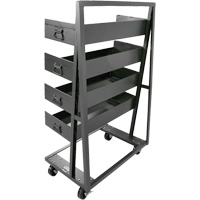 Chariot &agrave; cadre en A robuste &agrave; un c&ocirc;t&eacute; avec 4 grands plateaux &agrave; rebord, 38" x 25" x 63", Capacit&eacute; 2500 lb Northern Industrial Supply Inc.