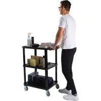 Utility Cart with Flat Shelf, 3 Tiers, 18-1/8" x 37-3/8" x 27-3/4", 330 lbs. Capacity Northern Industrial Supply Inc.