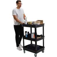 Utility Cart with Deep Lip Shelf, 3 Tiers, 19" x 39-1/2" x 28-1/4", 330 lbs. Capacity Northern Industrial Supply Inc.