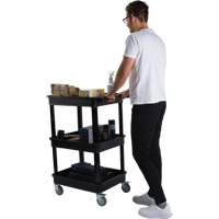 Utility Cart with Deep Lip Shelf, 3 Tiers, 19" x 39-1/2" x 28-1/4", 330 lbs. Capacity Northern Industrial Supply Inc.