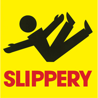 "Slippery" Traffic Cone Message Label, Adhesive, English with Pictogram Northern Industrial Supply Inc.