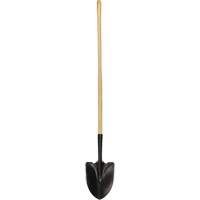 Round Point Shovel, Tempered Steel Blade, Wood, Straight Handle Northern Industrial Supply Inc.