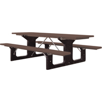 Tables de pique-nique en plastique recycl&eacute;, 6' lo x 61-1/2" la, Brun Northern Industrial Supply Inc.