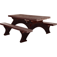 Tables de pique-nique en plastique recycl&eacute;, 8' lo x 61-1/2" la, Brun Northern Industrial Supply Inc.