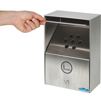 Smoking Receptacles, Wall-Mount, Stainless Steel, 3.3 Litres Capacity, 13-1/2" Height Northern Industrial Supply Inc.