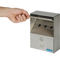 Smoking Receptacles, Wall-Mount, Stainless Steel, 1 Litres Capacity, 9" Height Northern Industrial Supply Inc.